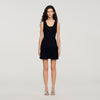Carla Short Knit Dress With Ruffle Black