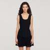 Carla Short Knit Dress With Ruffle Black