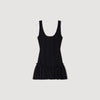 Carla Short Knit Dress With Ruffle Black