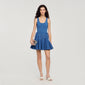 Nina Beaded Knit Short Dress Blue