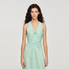 Monira V-Neck Floral Print Maxi Dress LIGHT GREEN