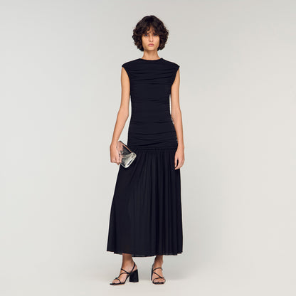 Azalea Draped Maxi Dress Black