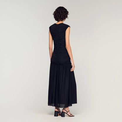 Azalea Draped Maxi Dress Black