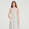 Artemisia Striped cotton maxi dress Ecru / Bleu