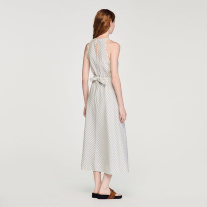 Artemisia Striped cotton maxi dress Ecru / Bleu