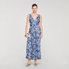 Piedra Floral Print Maxi Dress Blue / Ecru