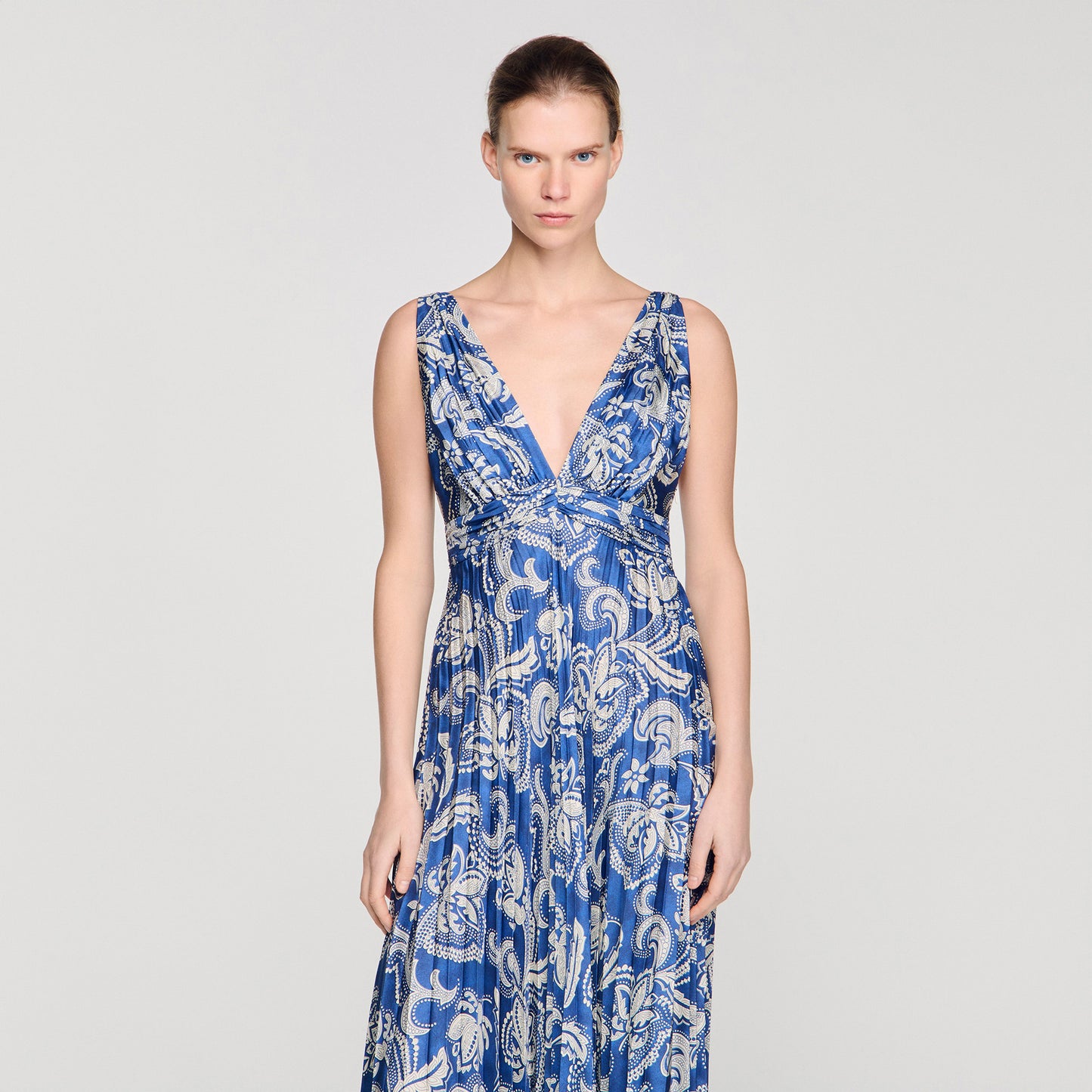 Piedra Floral Print Maxi Dress Blue / Ecru