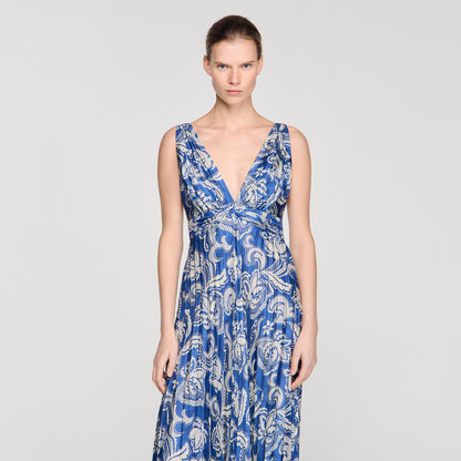 Piedra Floral Print Maxi Dress Blue / Ecru