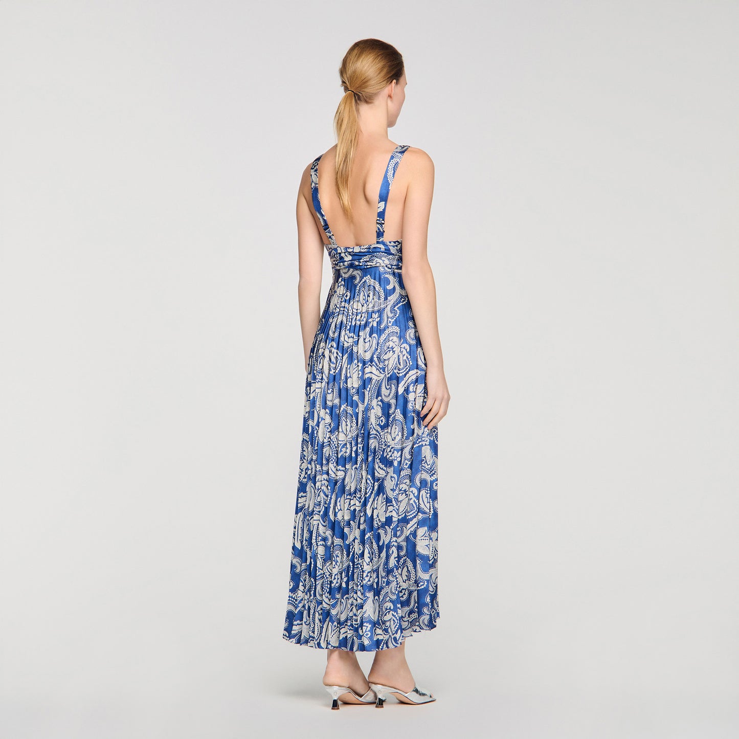 Piedra Floral Print Maxi Dress Blue / Ecru