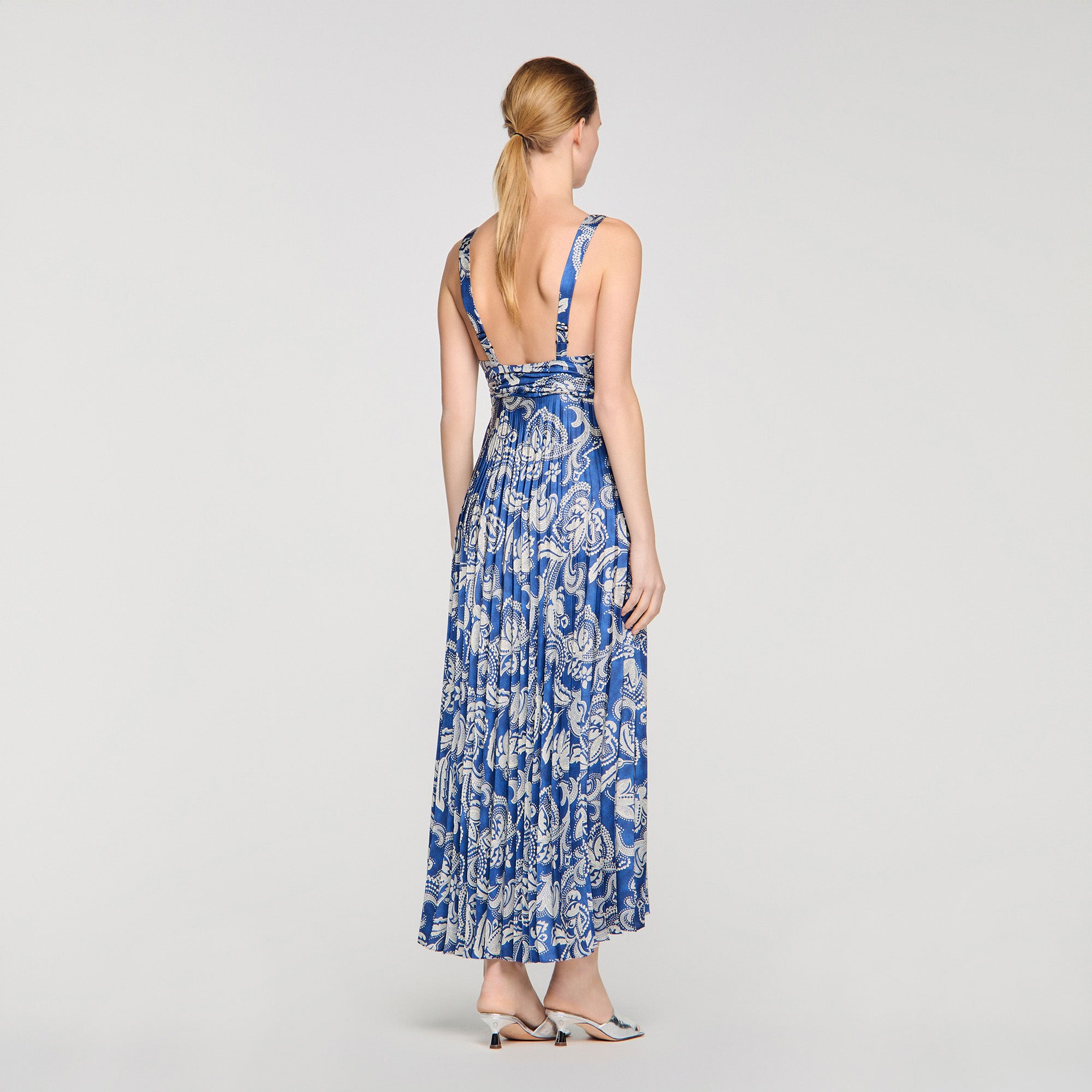 Piedra Floral Print Maxi Dress Blue / Ecru