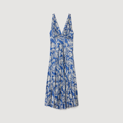 Piedra Floral Print Maxi Dress Blue / Ecru