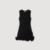 Floral Knit Short Dress Black