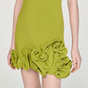 Chloe Short Floral Knit Dress Green
