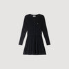 Ruby Pleated Knit Short Dress Black
