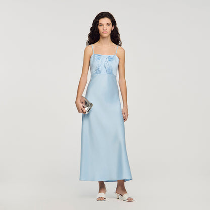 Cinderella Satin-Effect Maxi Dress Blue Sky
