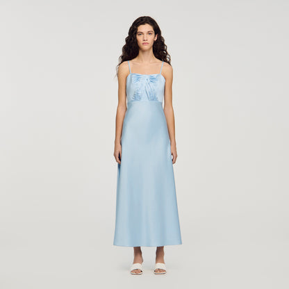Cinderella Satin-Effect Maxi Dress Blue Sky