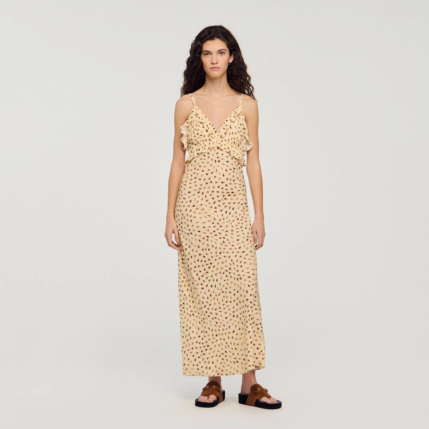 Soleane Flower Print Maxi Dress Butter / Pink
