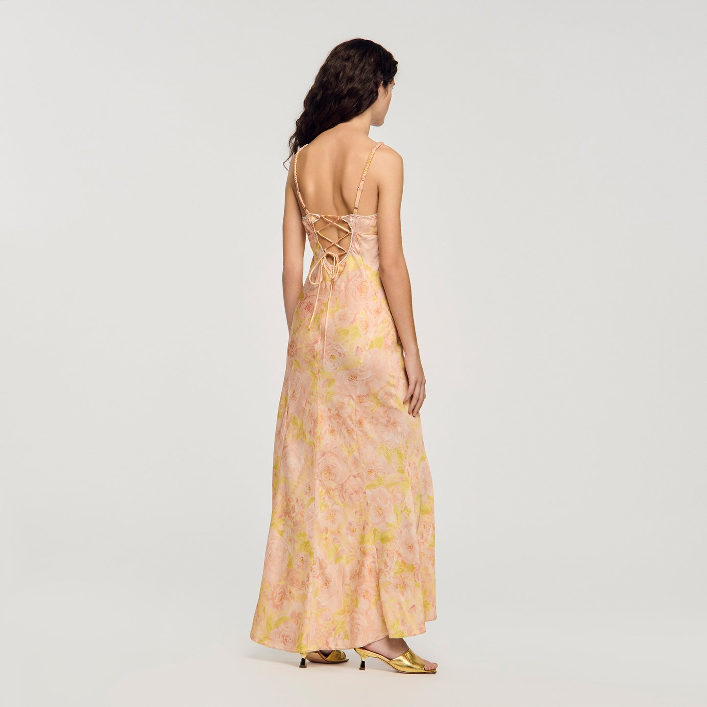 Provence Flower Print Maxi Dress Pink / Green