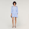 Ludovica Short Striped Cotton Dress Sky Blue