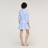 Ludovica Short Striped Cotton Dress Sky Blue