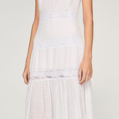 Poetique Crepon Maxi Dress White
