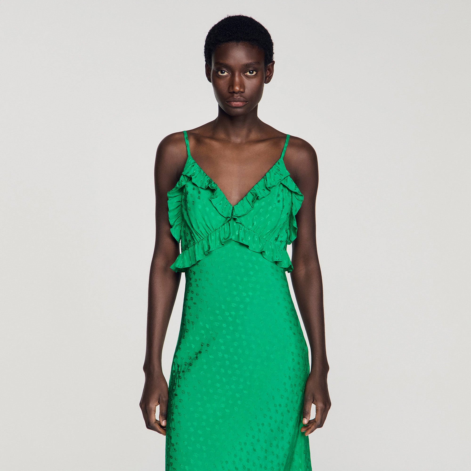 Calypsane Maxi Dress With Straps GREEN