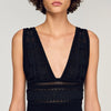 Loula Ruffled Knit Maxi Dress Black