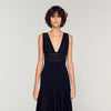 Loula Ruffled Knit Maxi Dress Black
