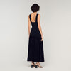Loula Ruffled Knit Maxi Dress Black