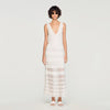 Zinnia Pointelle Knit Maxi Dress White