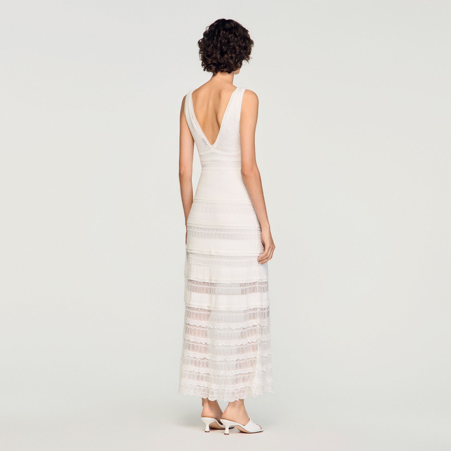 Zinnia Pointelle Knit Maxi Dress White