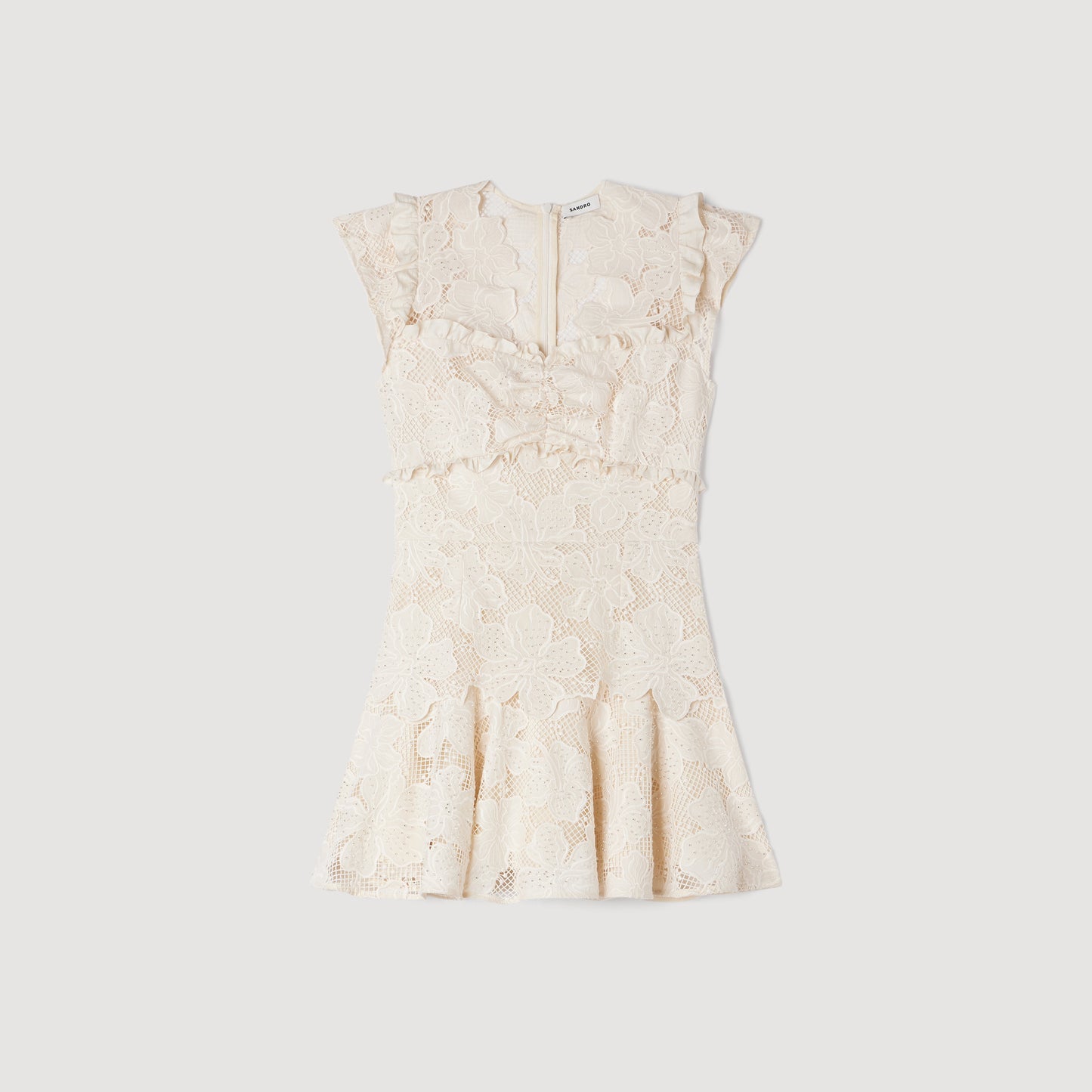 Lyrella Short Guipure Dress Ecru