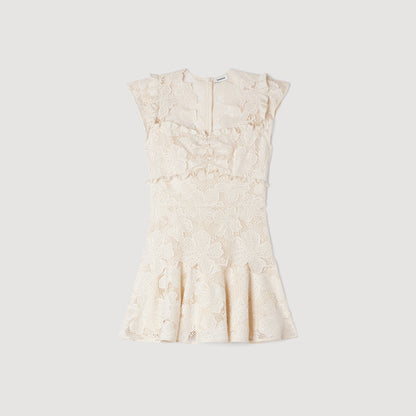 Lyrella Short Guipure Dress Ecru