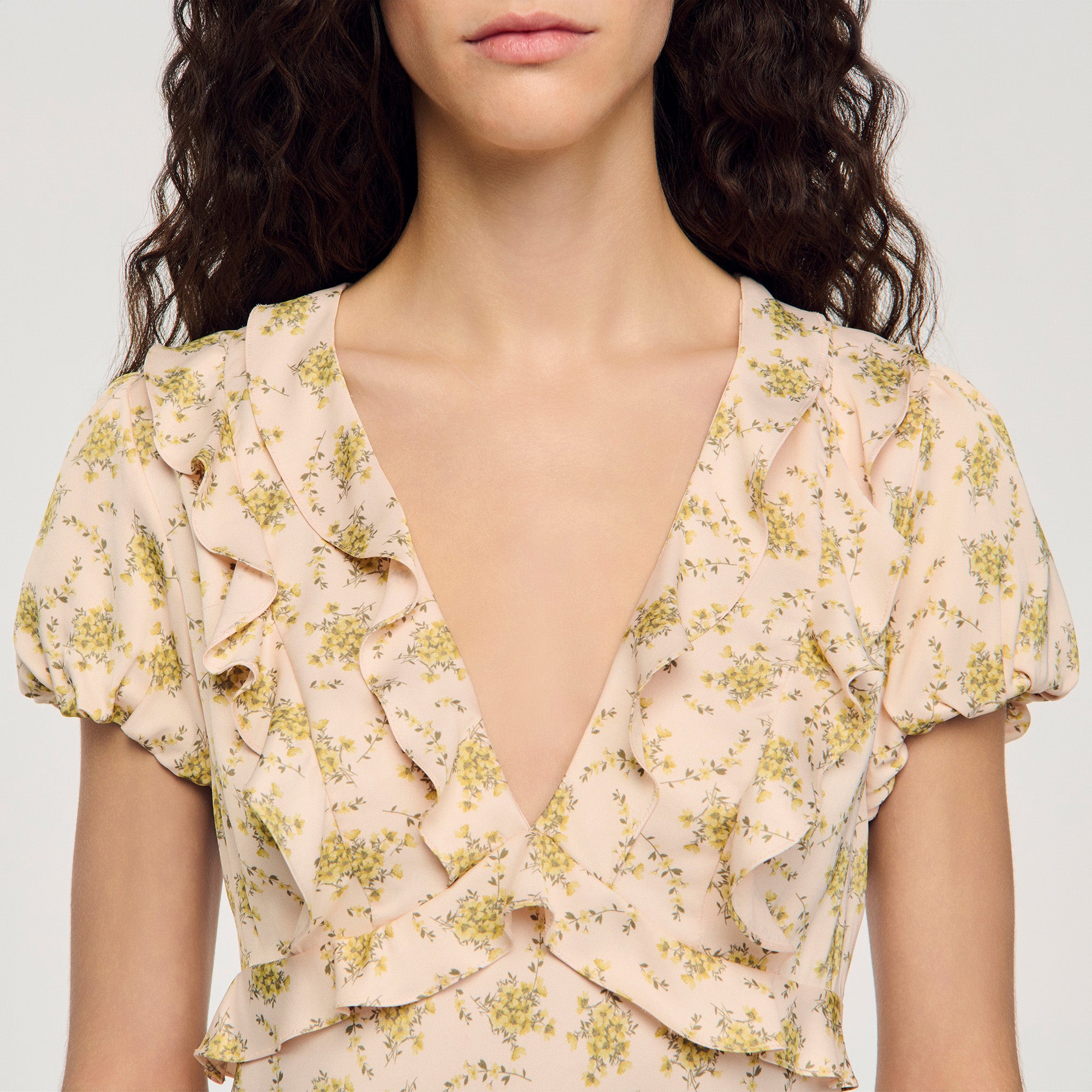 Floral Print Short Dress Light Pink