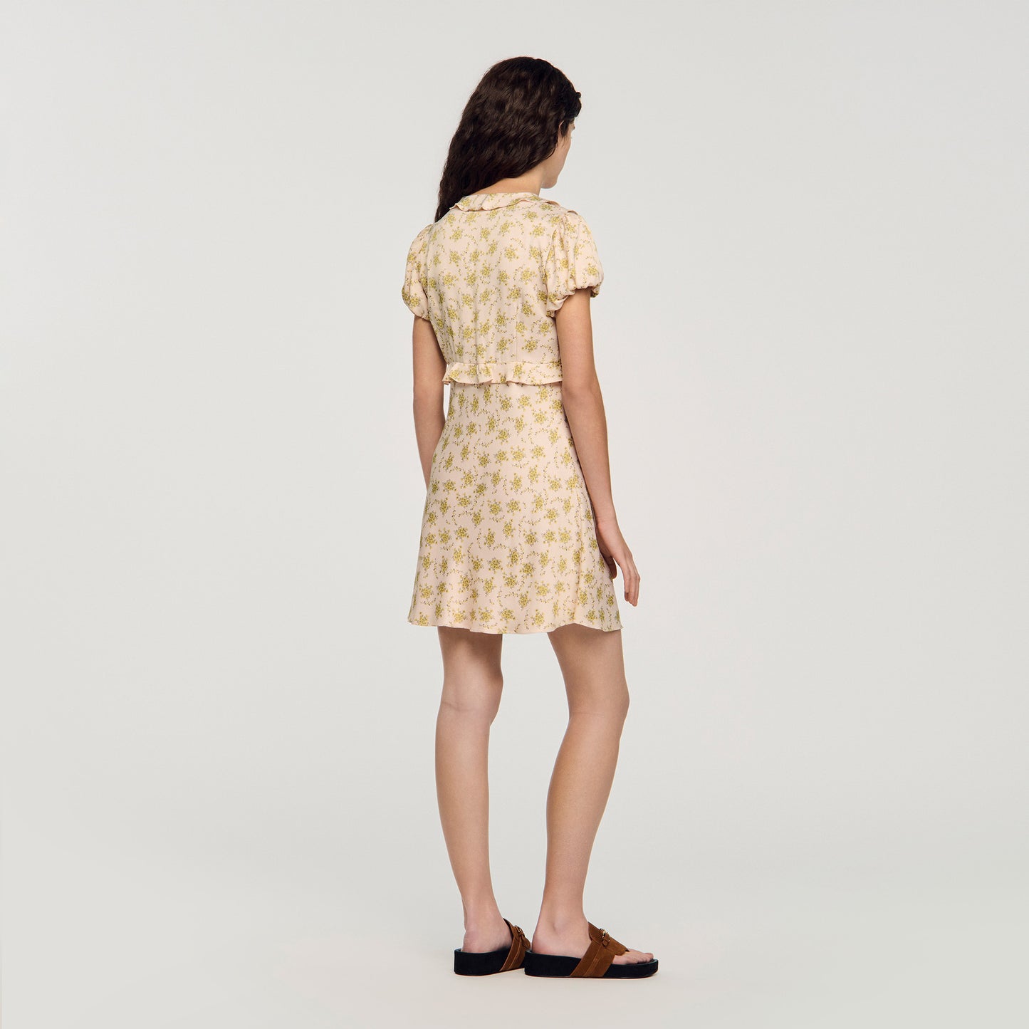 Floral Print Short Dress Light Pink