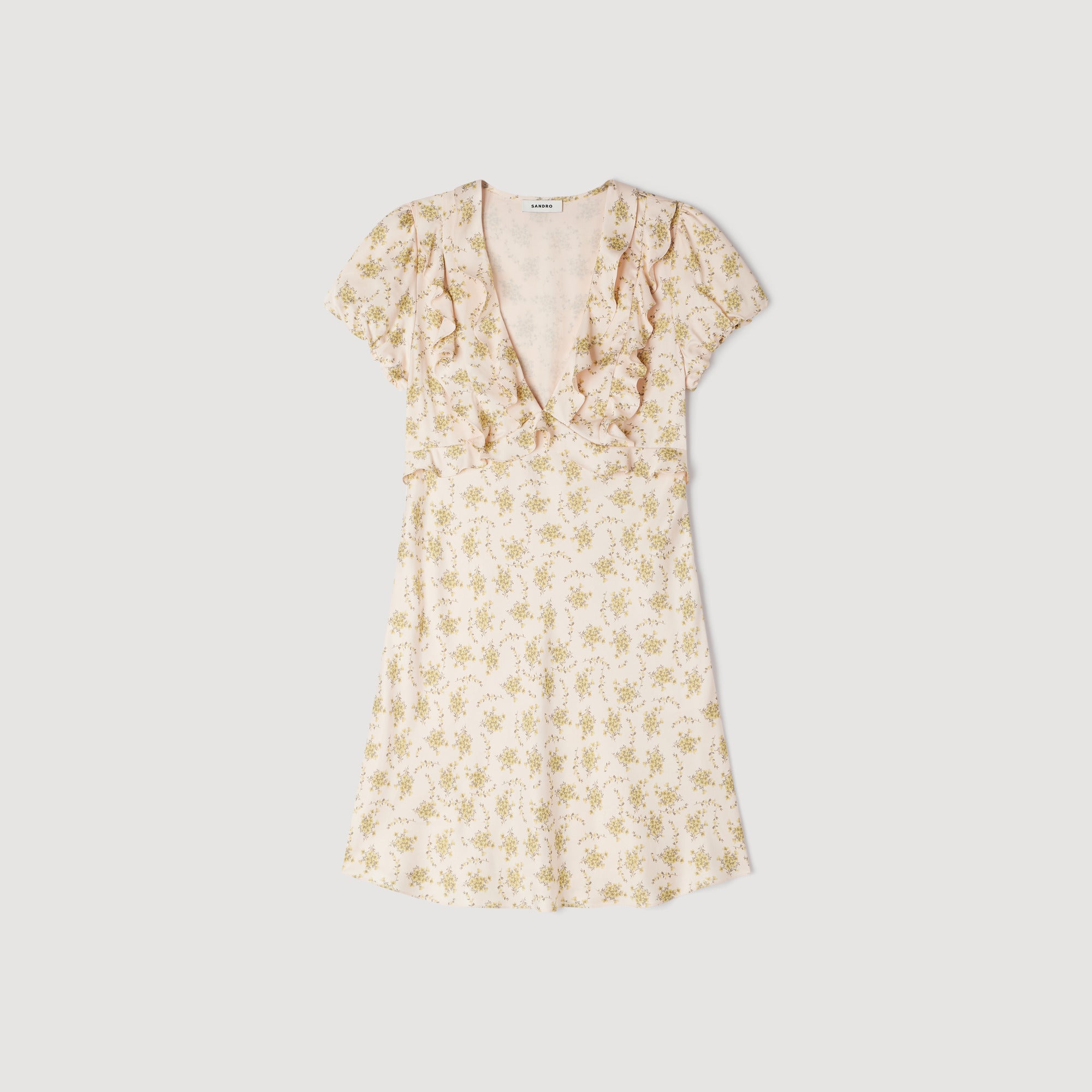 Floral Print Short Dress Light Pink