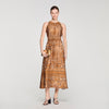 Melanie Bandana-Print Maxi Dress Brown / Black