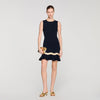 Ophira Metal Chain Knit Short Dress Black