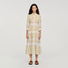 Aurelia Floral Lace Maxi Dress Olive / Ecru
