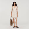 Blandine Short Trimmed Linen Dress White