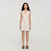 Blandine Short Trimmed Linen Dress White