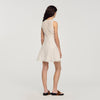Blandine Short Trimmed Linen Dress White