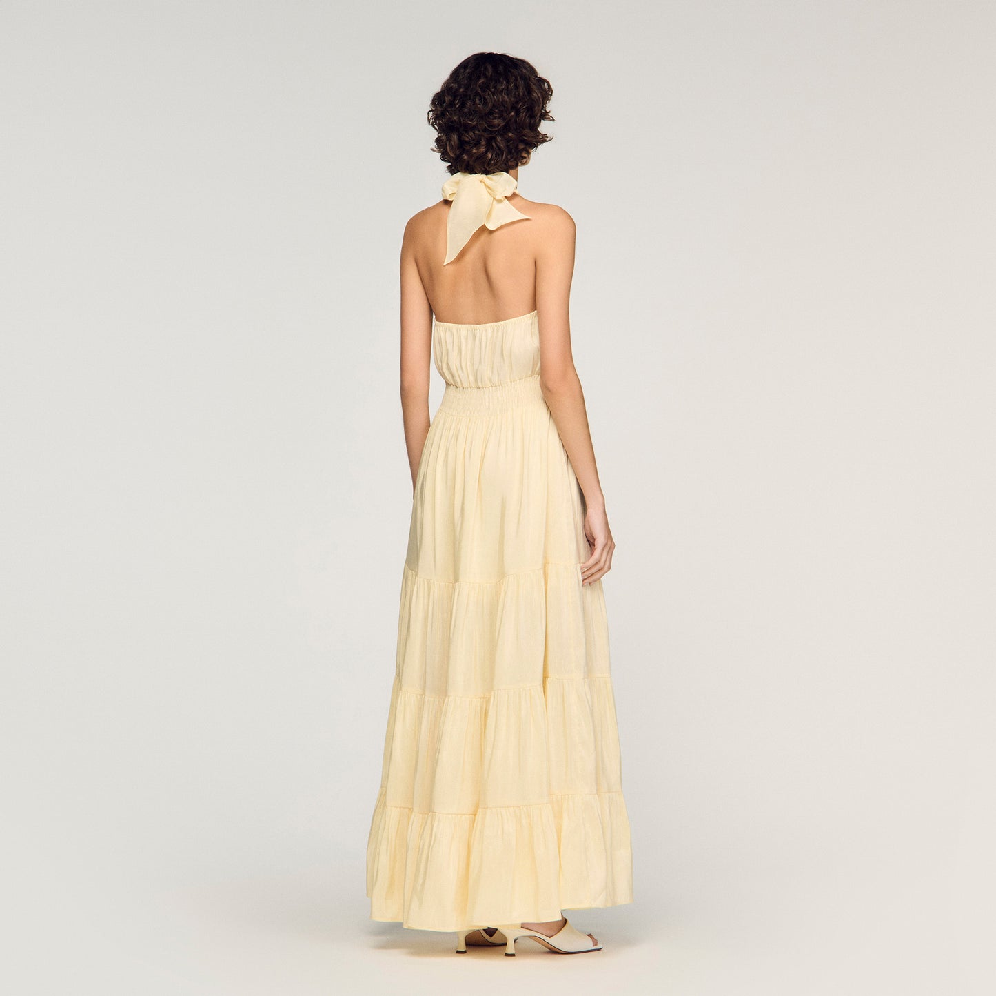 Alba Floral Print Linen Maxi Dress Vanilla