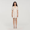 Elara Flower Print Short Dress White