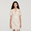 Elara Flower Print Short Dress White