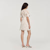 Elara Flower Print Short Dress White