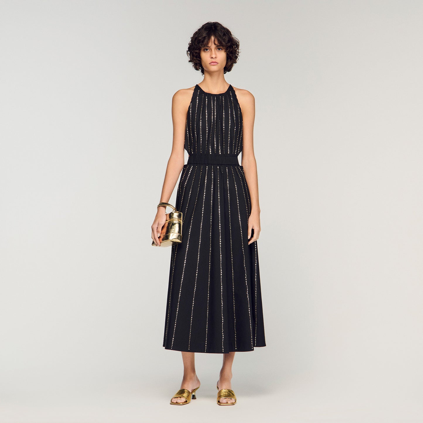 Rhinestone Maxi Dress Black