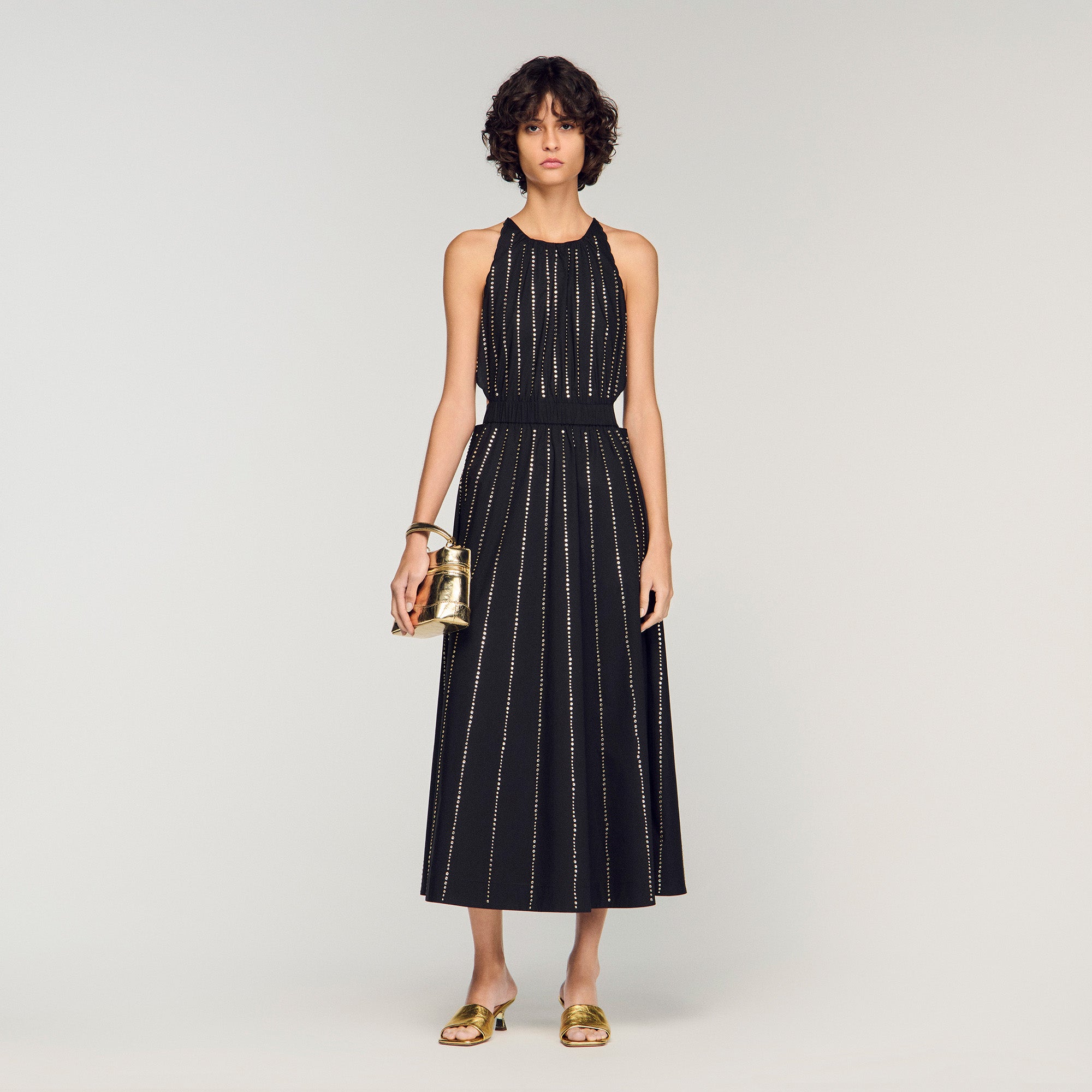 Rhinestone Maxi Dress Black