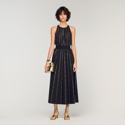 Rhinestone Maxi Dress Black