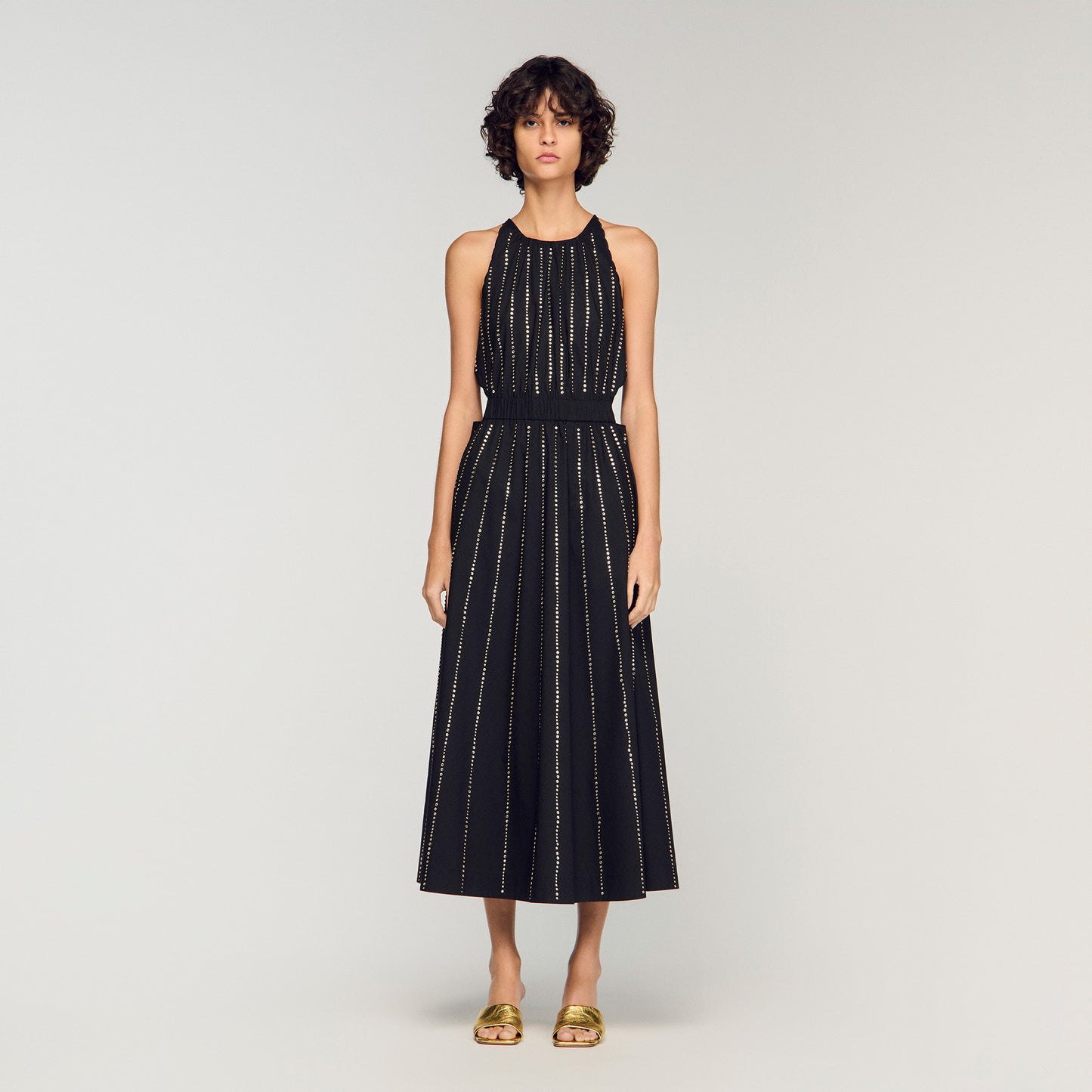 Rhinestone Maxi Dress Black